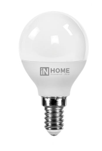 Лампа светодиодная Е14  8Вт Led 3000К теплый свет шар In Home---