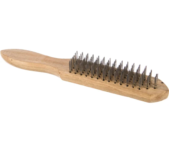 Щетка по металлу 6-рядная деревянная ручка Sparta