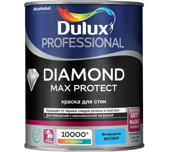 Краска Dulux Professional Diamond Max Protect интерьерная  1л BW---