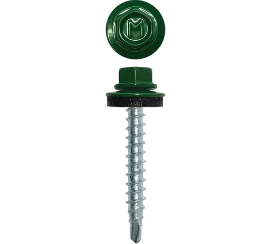 Саморез кровельный RAL6005 4,8х29 дерево  50шт зеленый мох Daxmer