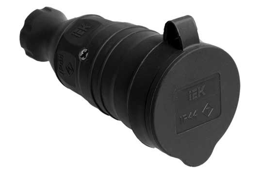 Колодка каучук с крышкой 16А 1-местная с з/к 250В IP44 UNIVersal
