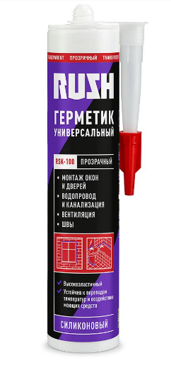 Герметик силиконовый универсальный прозрачный 240мл RSK-100 Rush Kudo(20)