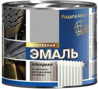 Эмаль для радиаторов алкидная 0,9кг белая глянец Радуга