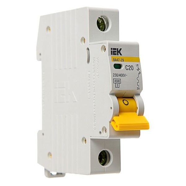 Автомат выключатель  20А 1п ВА 47-29 4,5kA IEK(12)