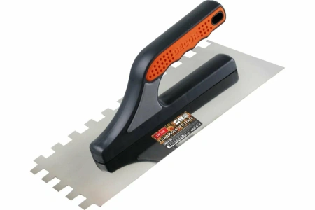 Гладилка стальная 130х280мм 3-к ручка зуб 14х14мм 0,7мм Decor