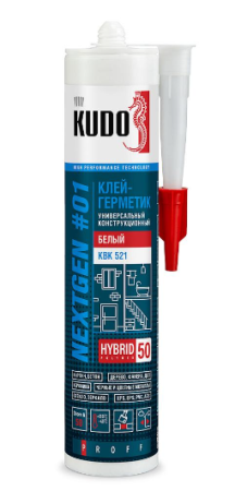 Клей-герметик полимерный белый 280мл нар/внутр. KBK-521 Kudo