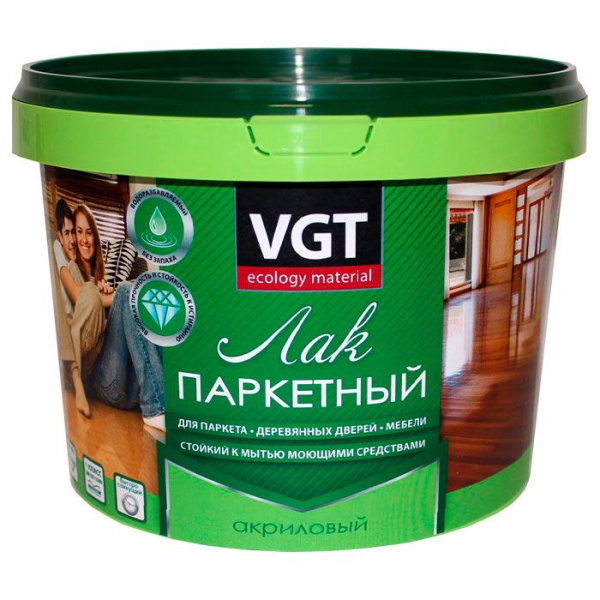 Лак паркетный акриловый 0,9л п/м ВГТ(6)