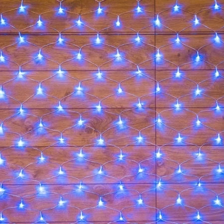 Гирлянда Сеть 1,5х1,5м прозрачный ПВХ/синий свет IP20 Neon-Light