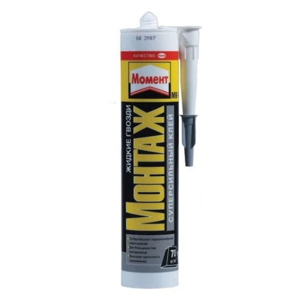 Клей жидкие гвозди акриловые белые МВ- 70 400г Момент Монтаж Henkel(12)